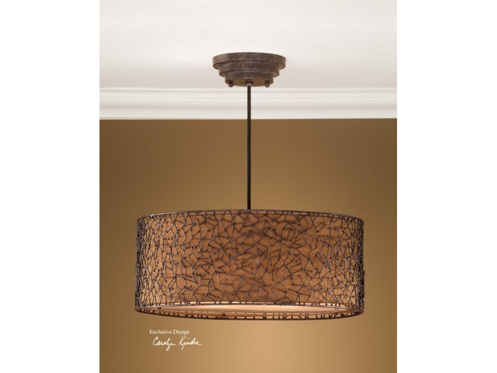 Uttermost Lighting Fixtures 21153 Brandon 3 Light Hanging Shade Uttermost Lighting Fixturesbrandon 3 Light Hanging Shade