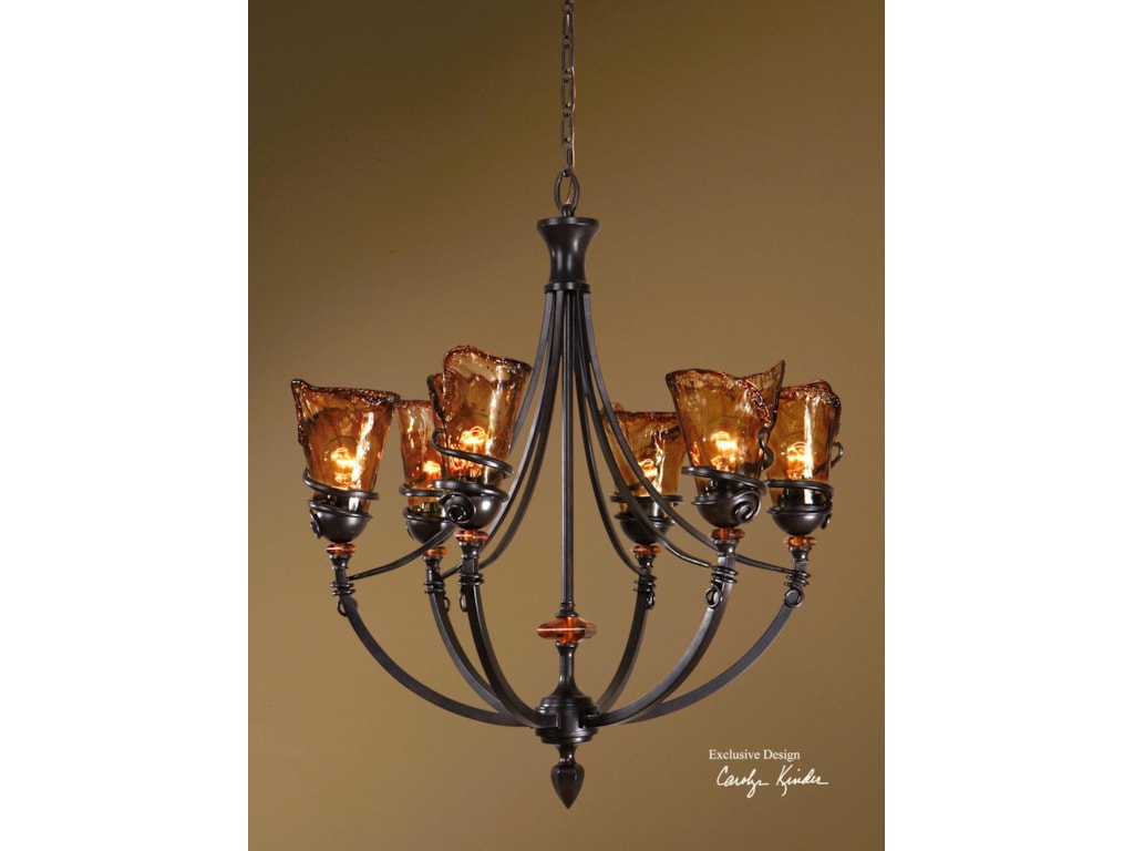 Uttermost Lighting Fixtures 21227 Vitalia 6 Light Chandelier Uttermost Lighting Fixturesvitalia 6 Light Chandelier