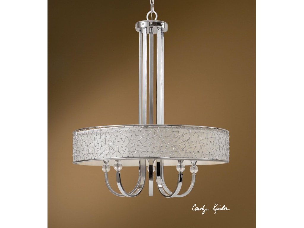 Uttermost Lighting Fixtures 21233 Brandon 5 Light Single Shade Uttermost Lighting Fixturesbrandon 5 Light Single Shade Chandelier