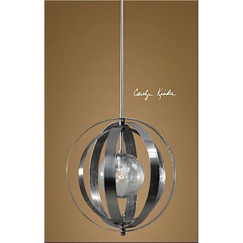 Uttermost Lighting Fixtures Trofarello Silver 1 Light Pendant Uttermost Lighting Fixtures Trofarello Silver 1 Light Pendant