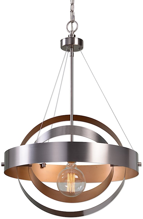 uttermost lighting fixtures 22095 anello 1 light brushed nickel