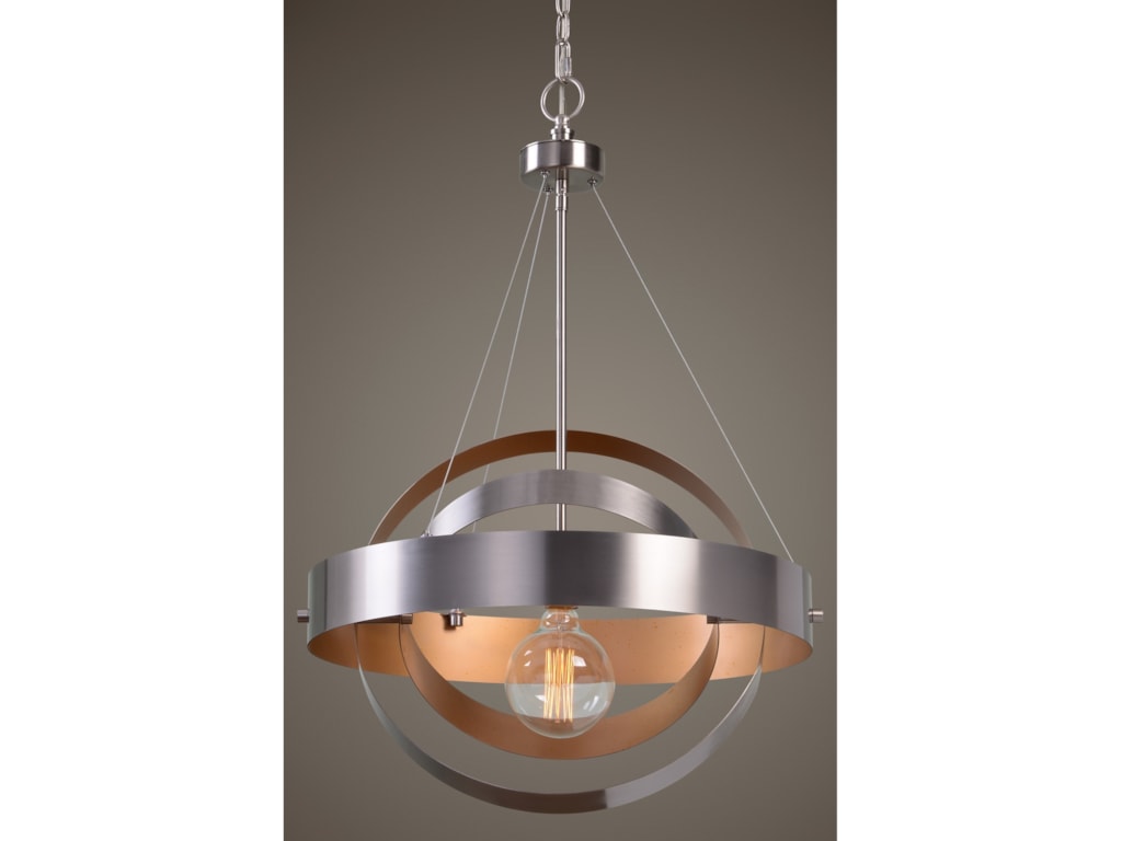 Uttermost Lighting Fixtures 22095 Anello 1 Light Brushed Nickel Uttermost Lighting Fixturesanello 1 Light Brushed Nickel Pendant