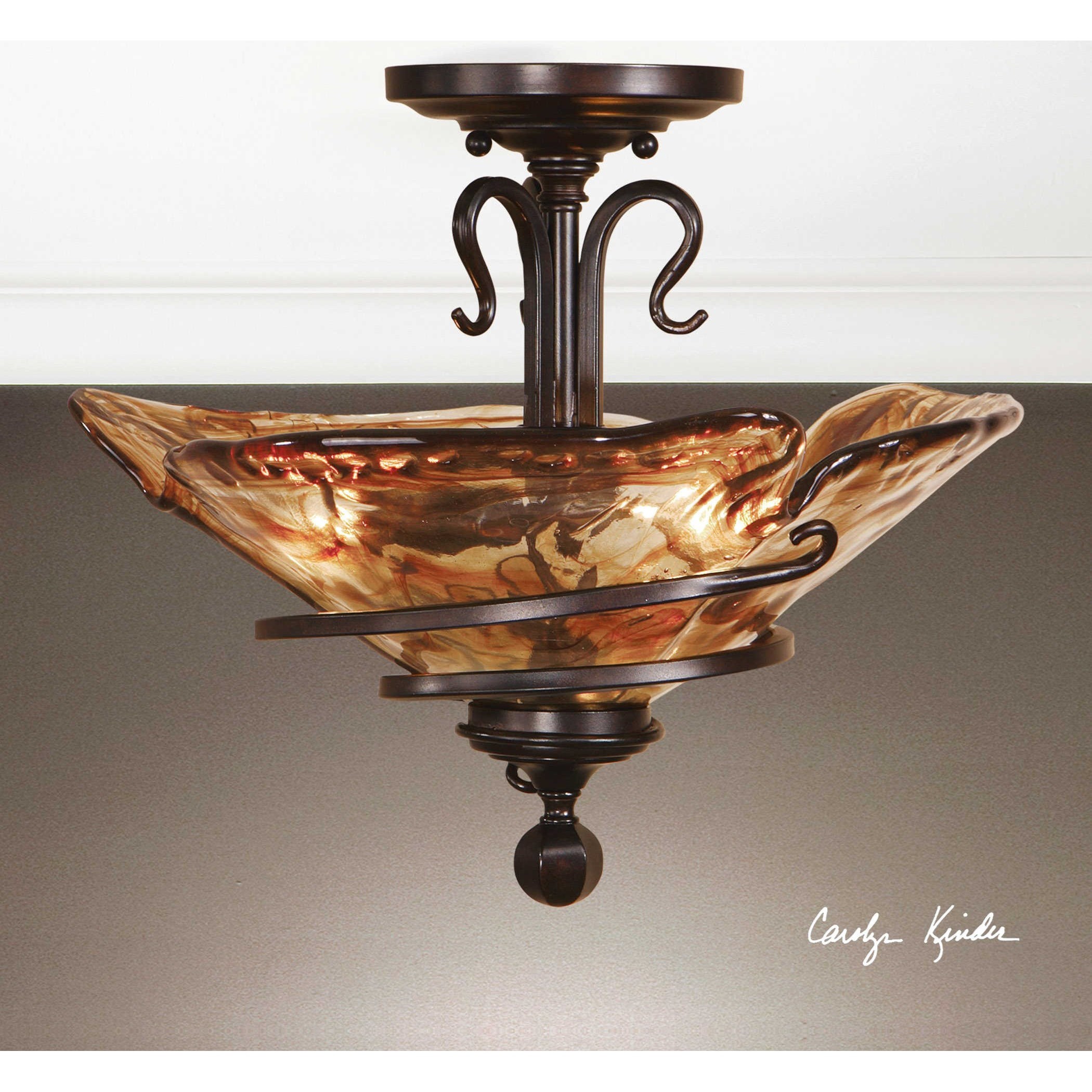 Uttermost Lighting Fixtures Pendant Lights Vitalia 3 Light Semi