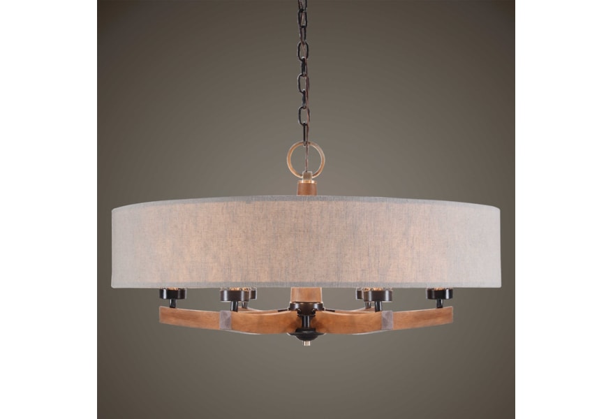 Uttermost Lighting Fixtures Chandeliers 21331 Woodall 6 Light Drum Chandelier O Dunk O Bright Furniture Pendant Lights Chandeliers
