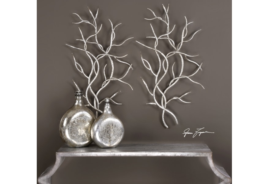 Uttermost Alternative Wall Decor 04053 Silver Branches Set Of 2