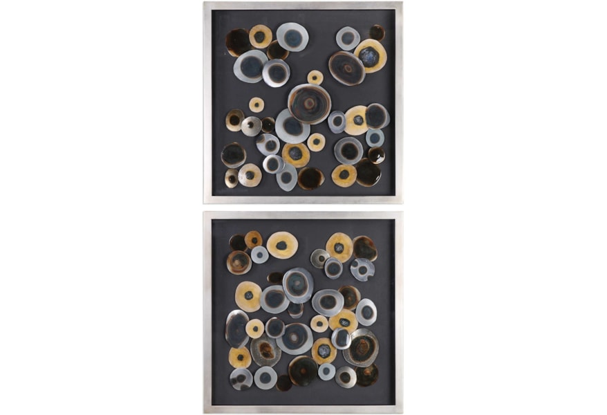 Uttermost Alternative Wall Decor Discs Wall Art Squares Set Of 2