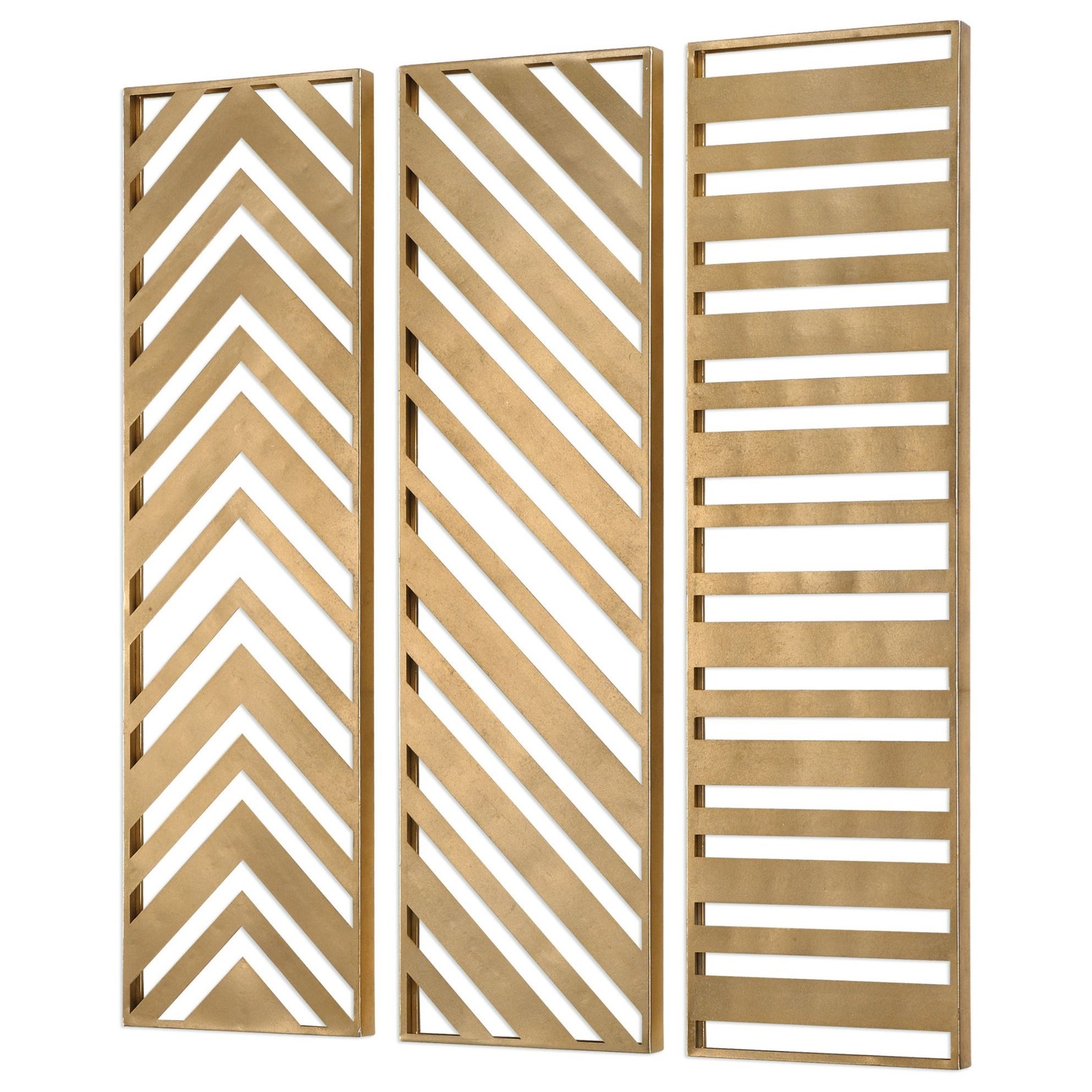 Uttermost Alternative Wall Decor Zahara Gold Panels Set Of 3