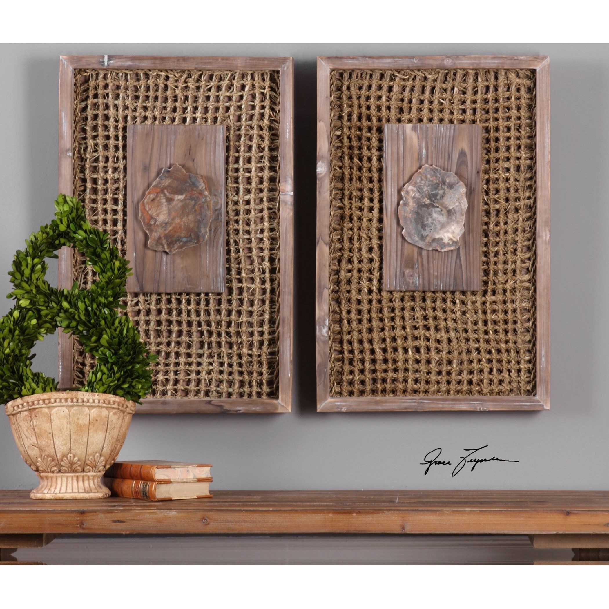 Uttermost Alternative Wall Decor Endicott Petrified Wood Panels