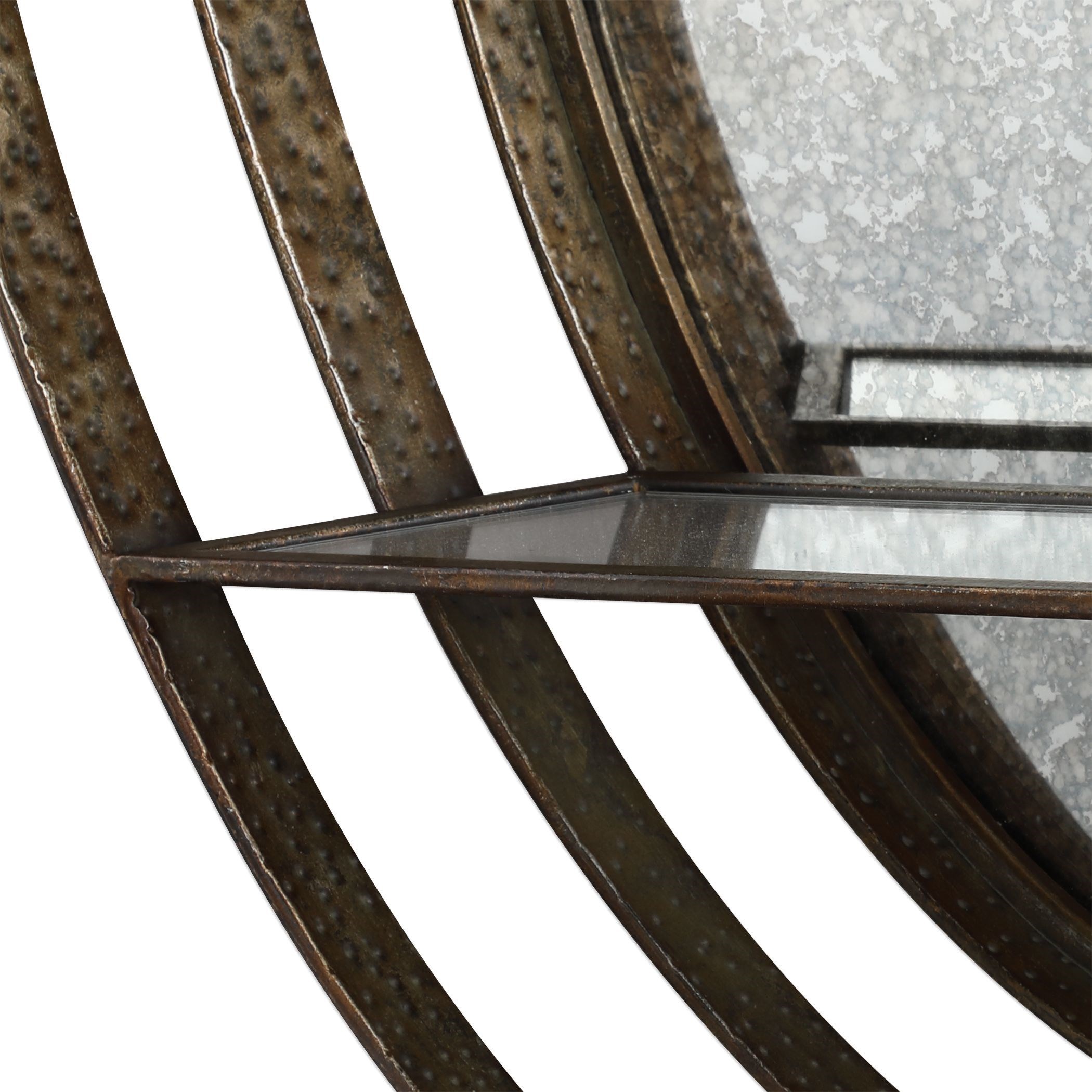 Uttermost Alternative Wall Decor 04133 Carine Antique Mirrored Wall Shelf Hudson S Furniture Wall Decor