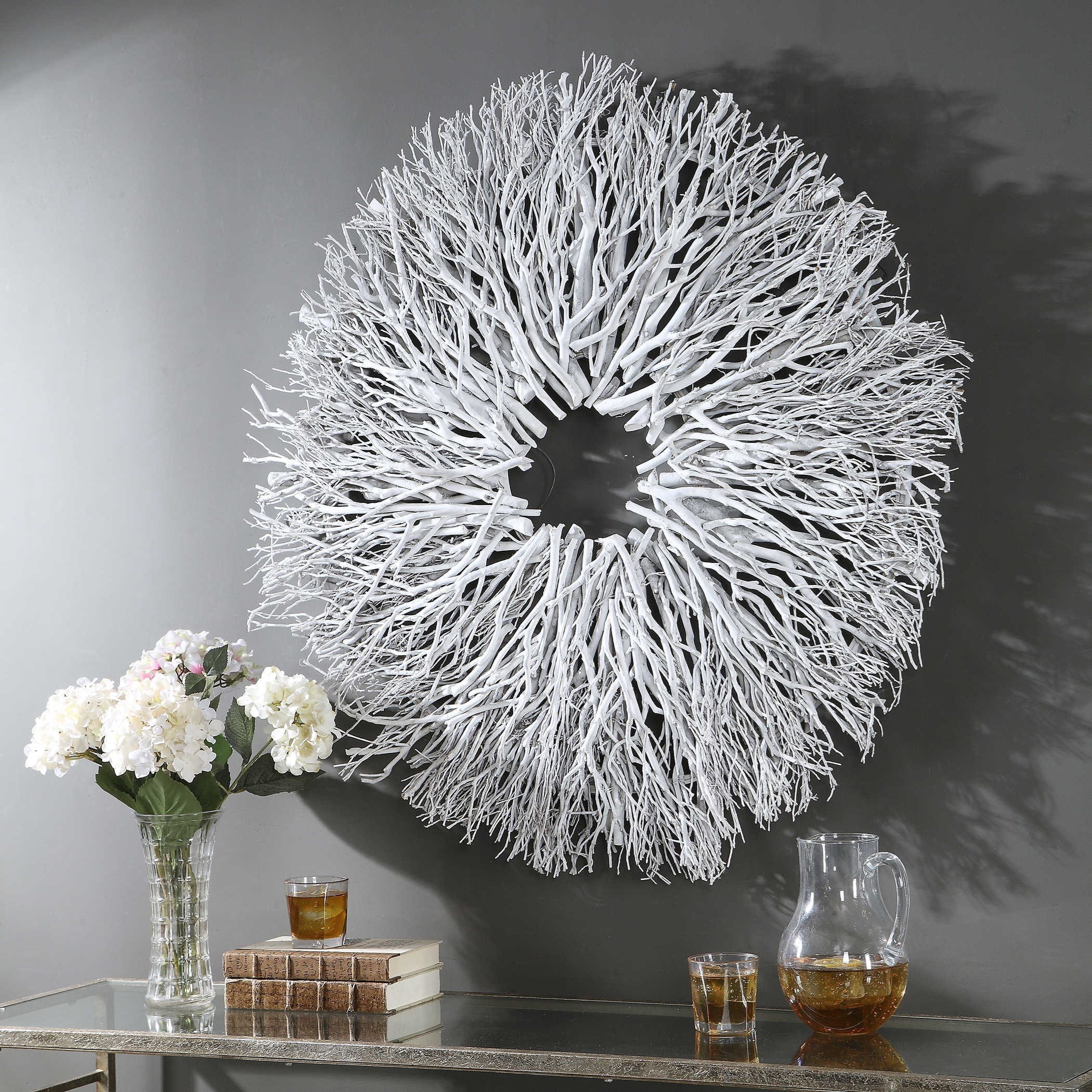 Uttermost Alternative Wall Decor Alene White Wood Wall Decor