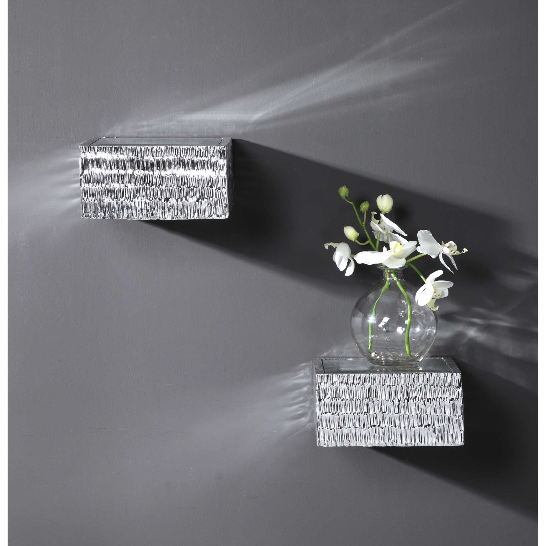 Uttermost Alternative Wall Decor 04236 Jessamine Silver Wall Shelves Set Of 2 Thornton Furniture Wall Decor