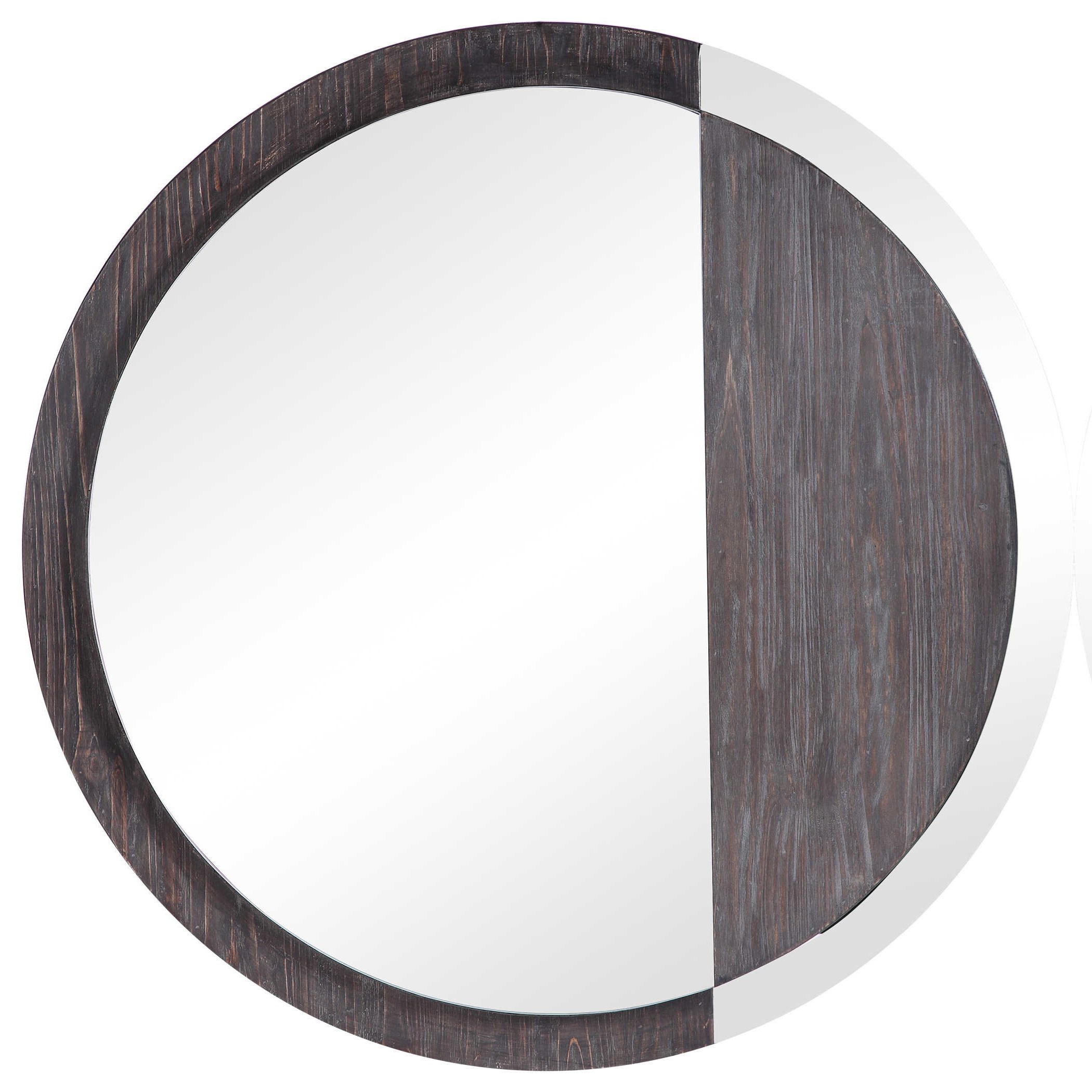 Uttermost Mirrors Round 09601 Tajitu Modern Round Mirror Thornton Furniture Wall Mirrors
