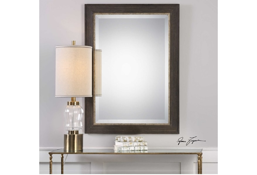 Uttermost Mirrors 09205 Hilliard Wall Mirror With Distressed Frame