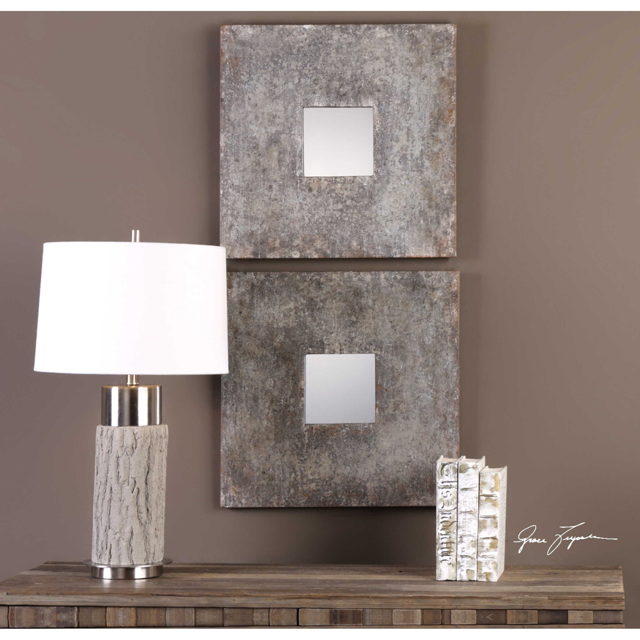 Mirrors Altha Burnished Square Mirrors Set Of 2 Becker