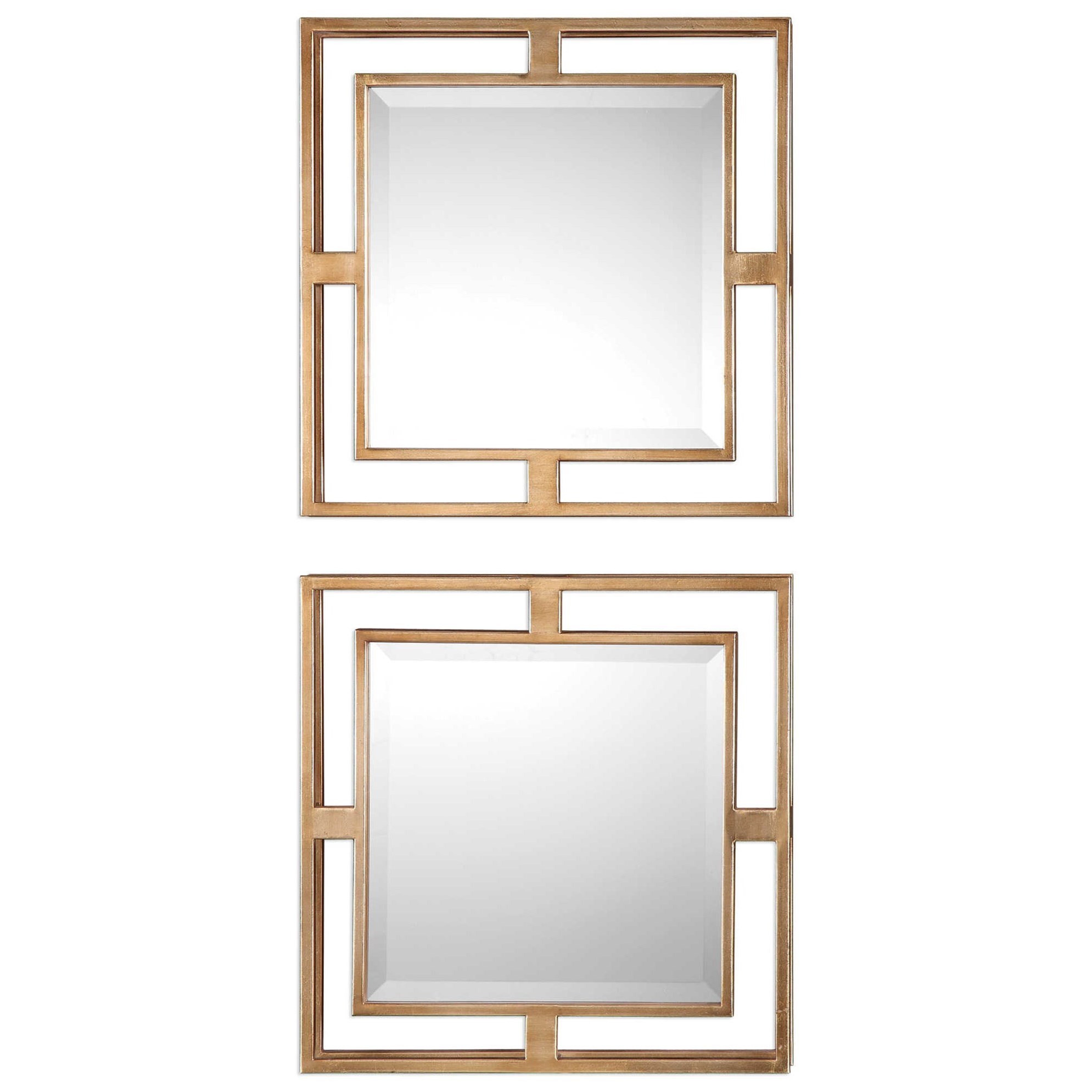 Uttermost Mirrors 09234 Allick Gold Square Mirrors Set Of 2