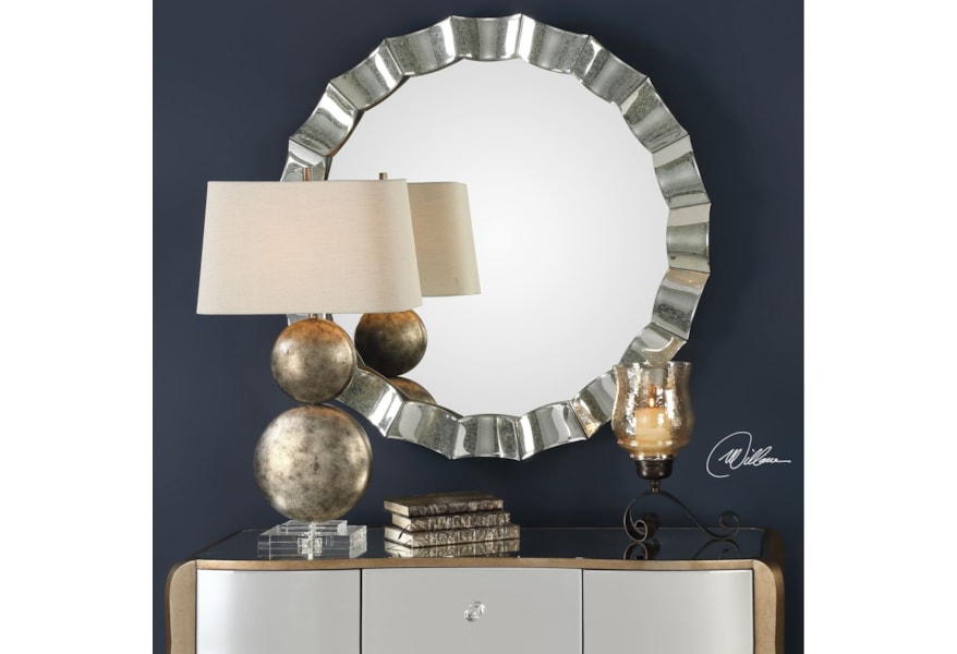 Uttermost Mirrors Round 09334 Sabino Scalloped Round Mirror