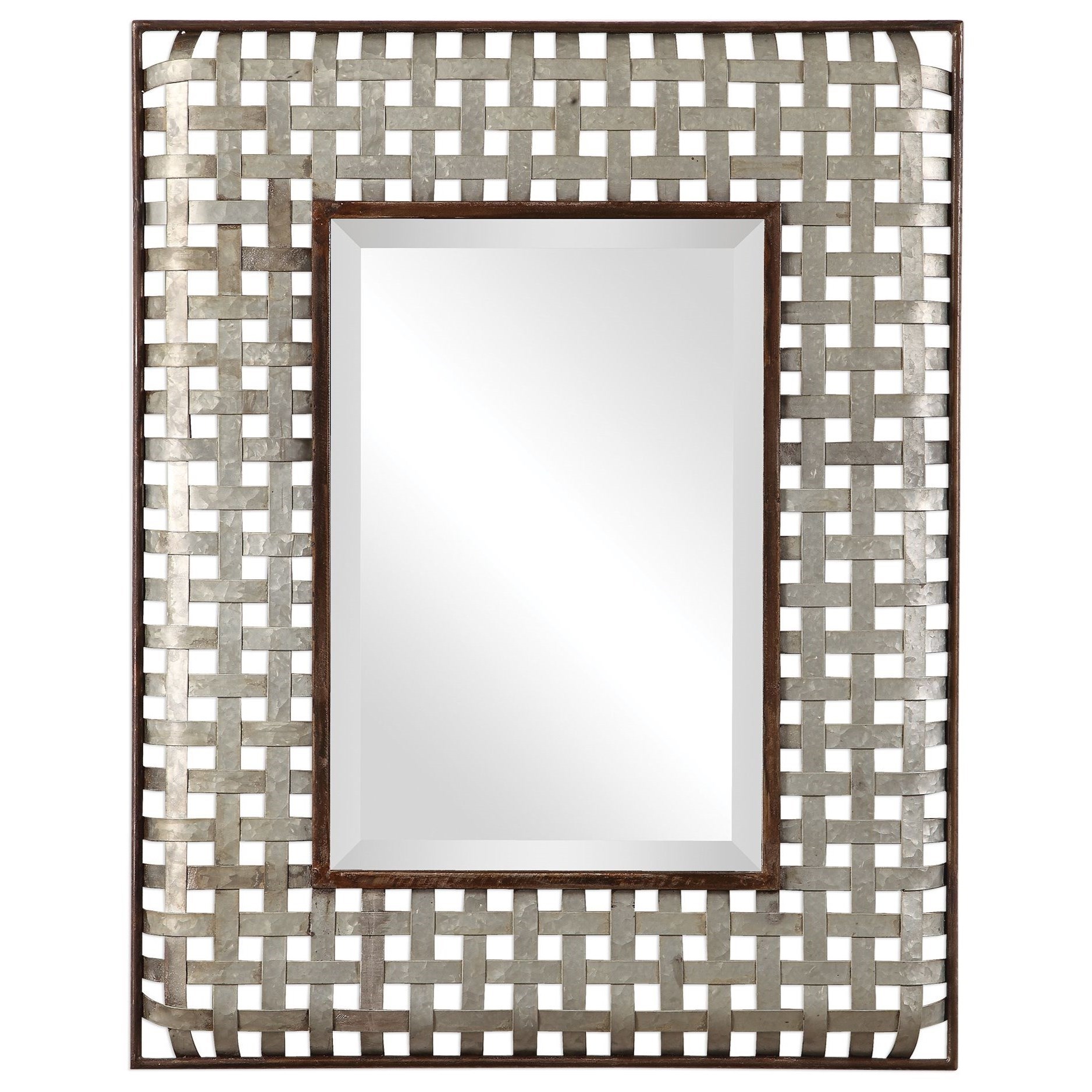 Uttermost Mirrors Fabelle Galvanized Metal Mirror Houston S Yuma Furniture Wall Mirrors