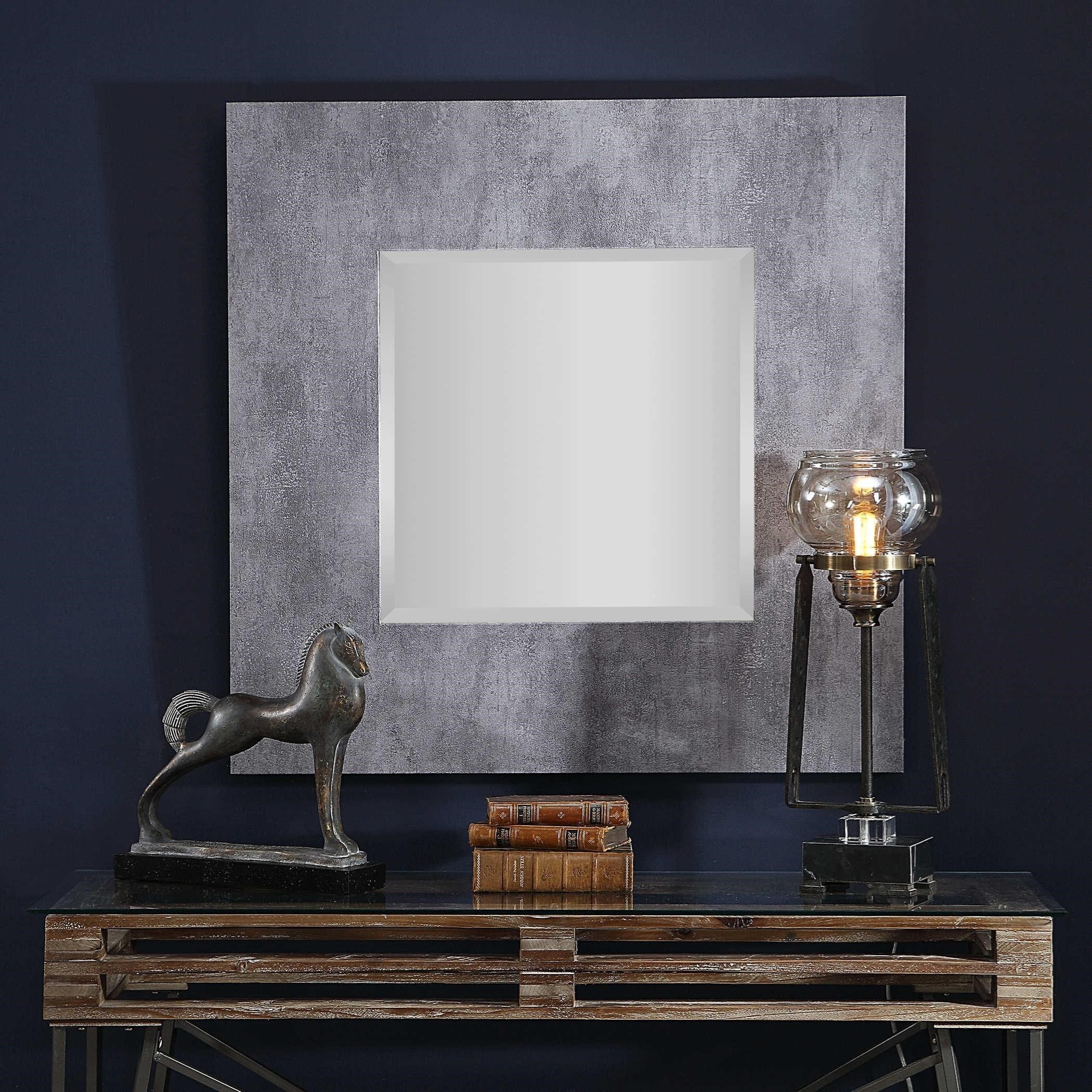 Uttermost Mirrors 09468 Rohan Gray Square Mirror Dunk Bright