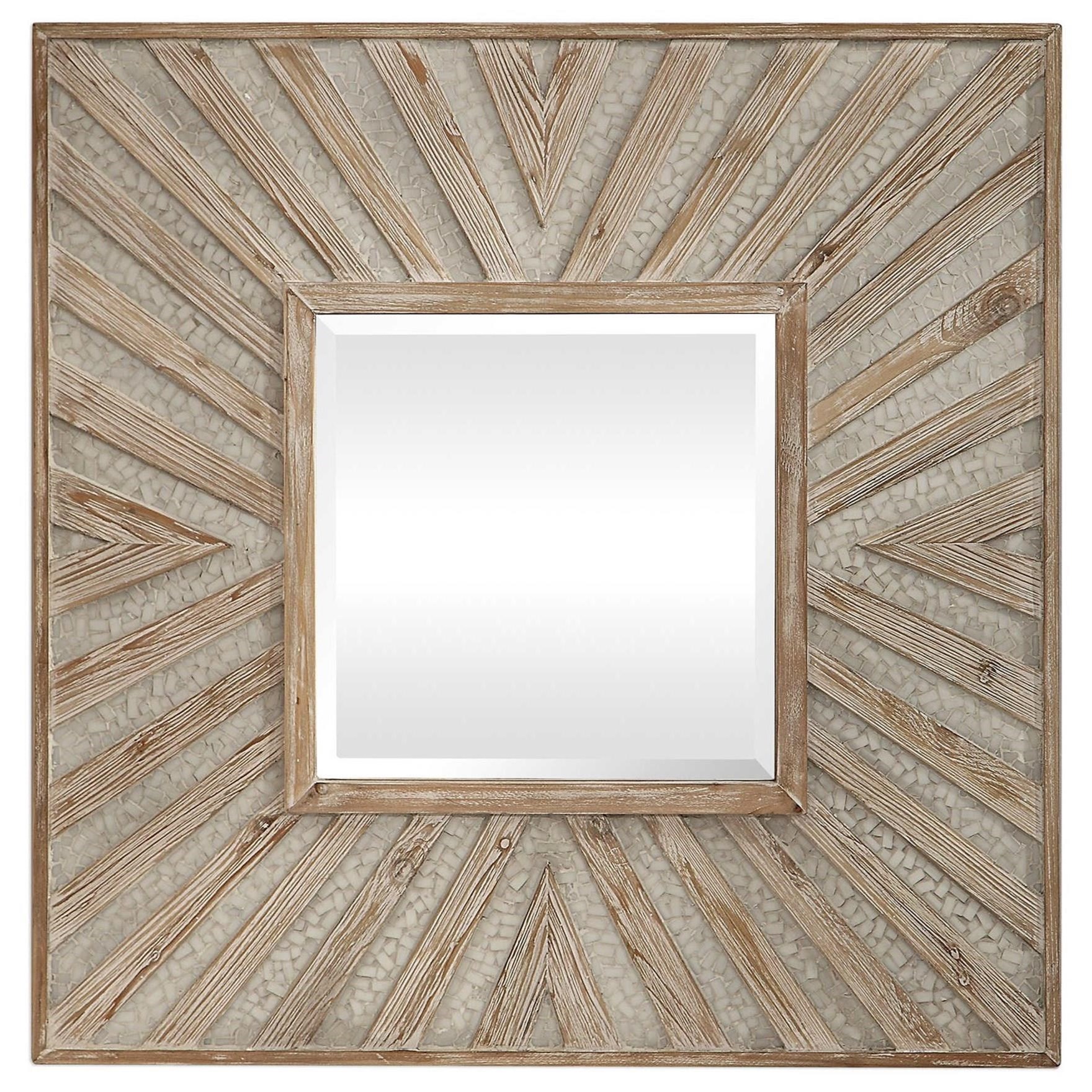 Uttermost Mirrors 09477 Gideon Wood Ivory Square Mirror