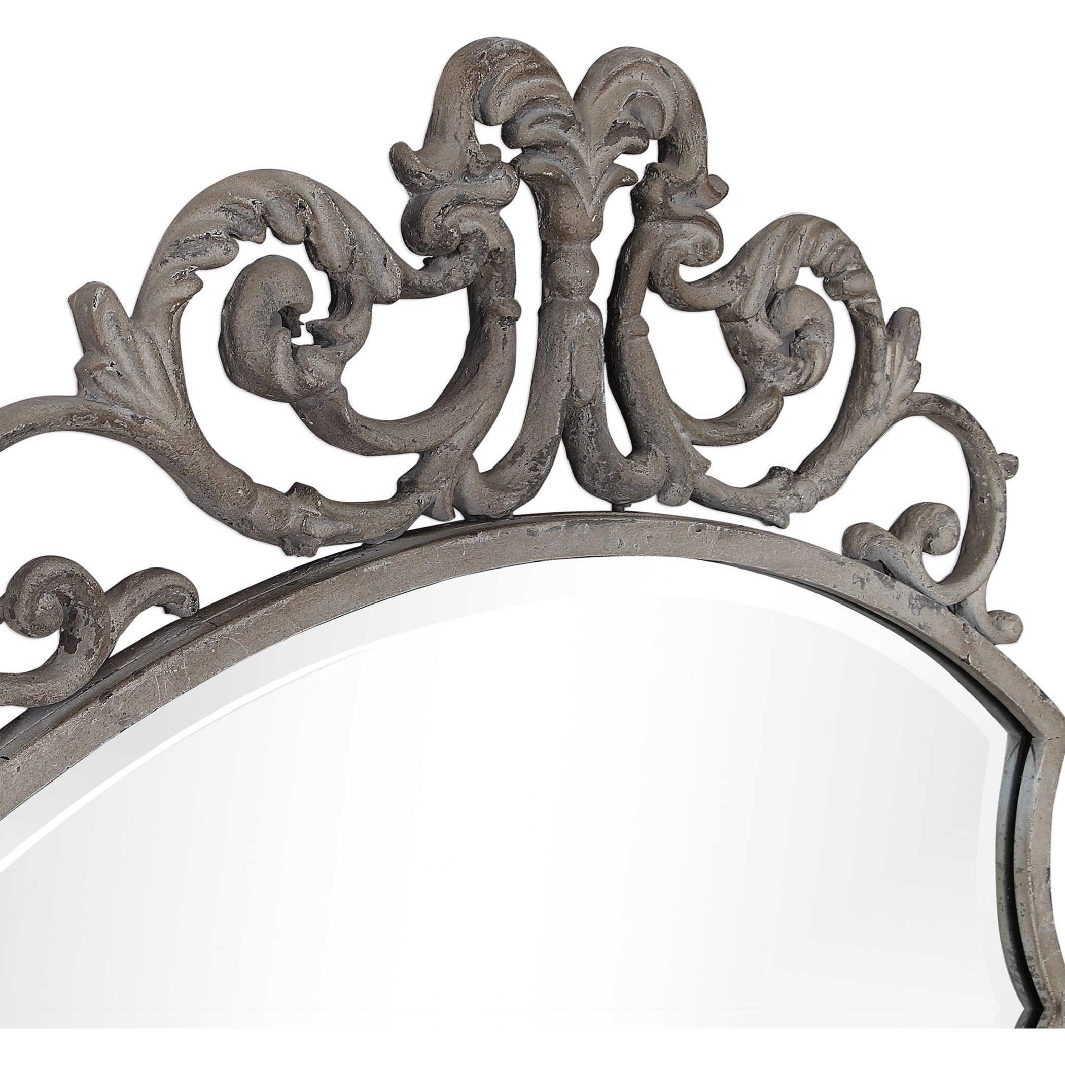 Mirrors Sadie Distressed Scroll Mirror Becker Furniture Wall Mirrors