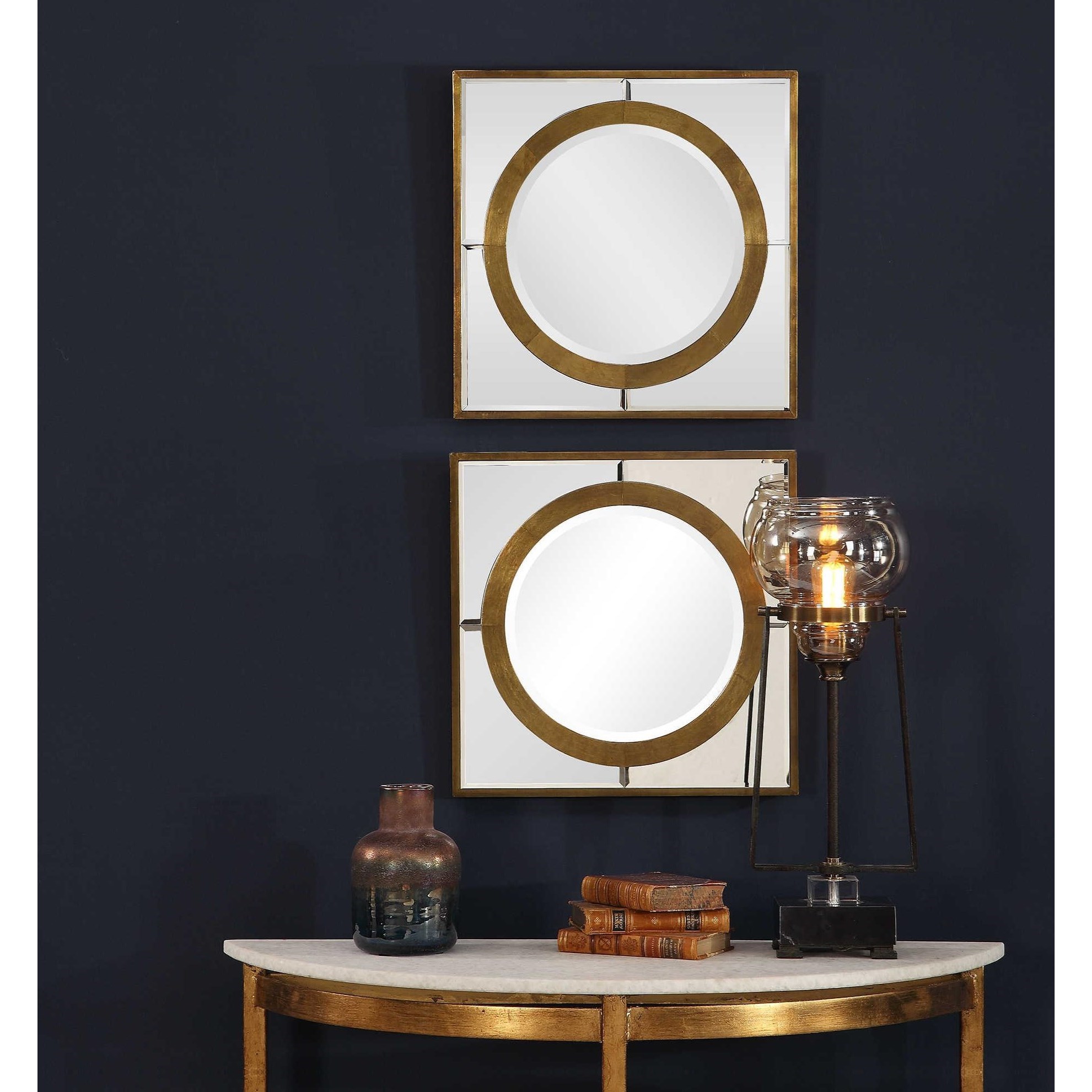 Uttermost Mirrors 09488 Gaza Gold Square Mirrors Set Of 2