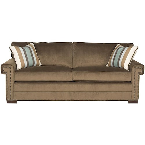 Vanguard Furniture Davidson Transitional Two Cushion Sofa With Greek Vanguard Furniture Davidson Transitional Two Cushion Sofa With Greek Key Arms