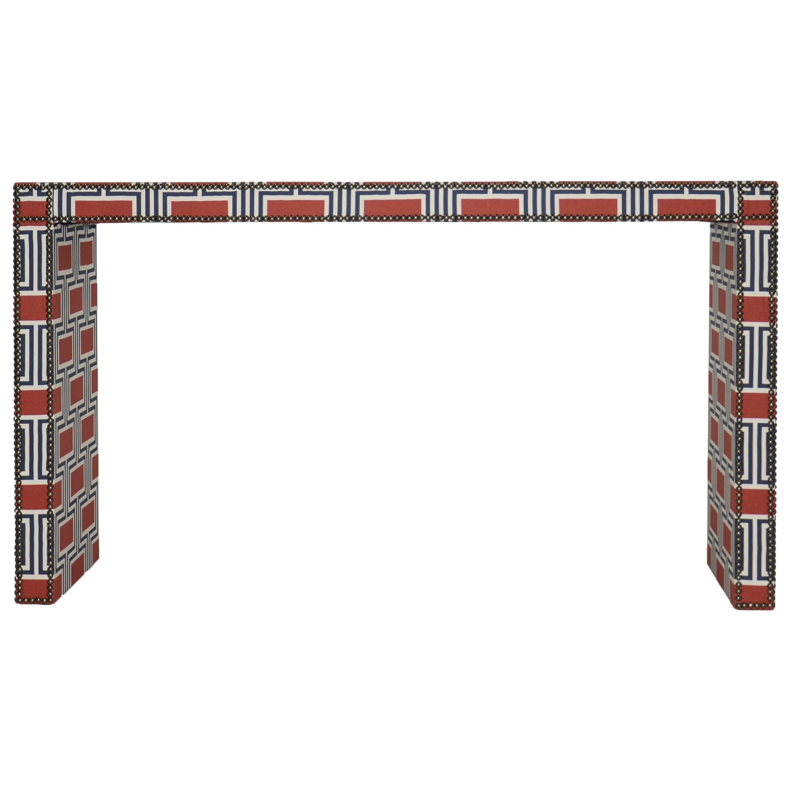 Vanguard Furniture Granger V115s Ut Upholstered Sofa Console Table With Decorative Nailheads Hudson S Furniture Sofa Tables Consoles