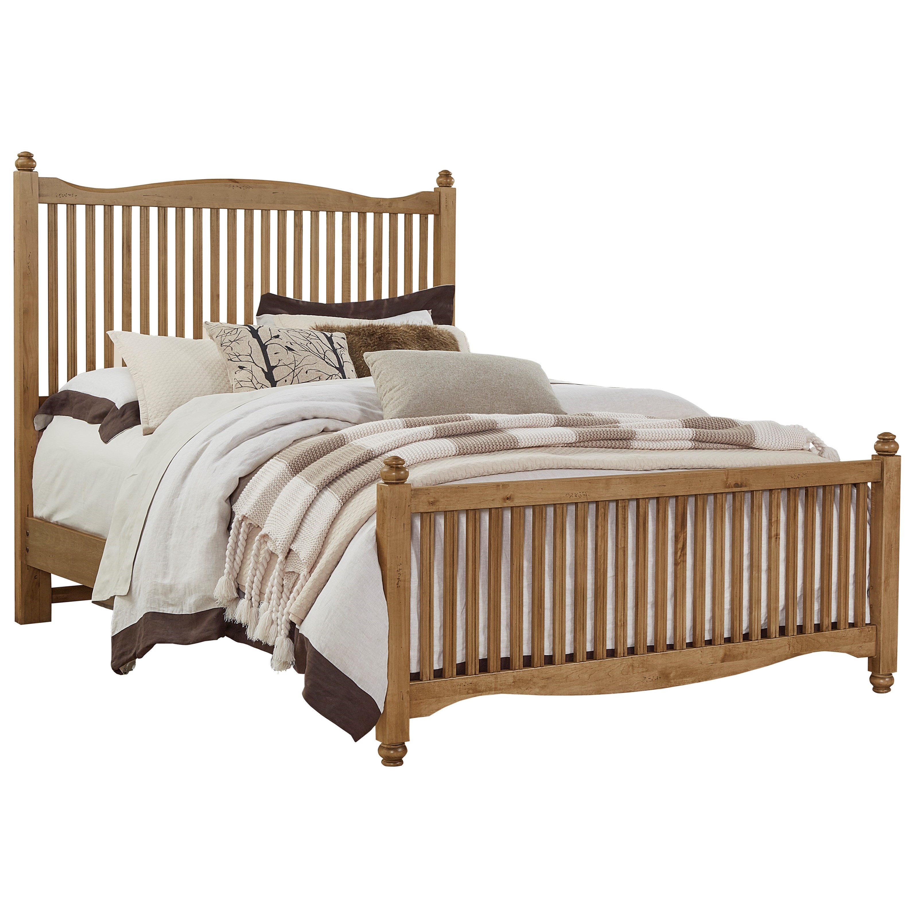 Vaughan Bassett American Maple Solid Wood Queen Slat Bed Pilgrim