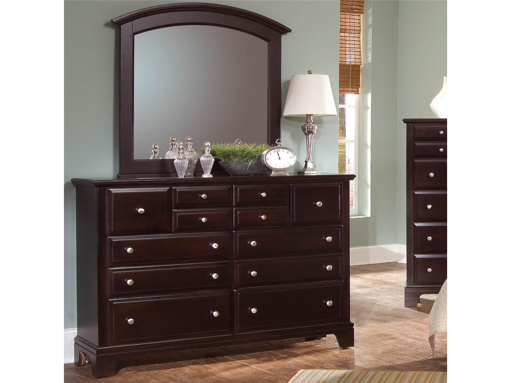 Vaughan Bassett Hamilton/Franklin7 Drawer Dresser with Landscape Mirror