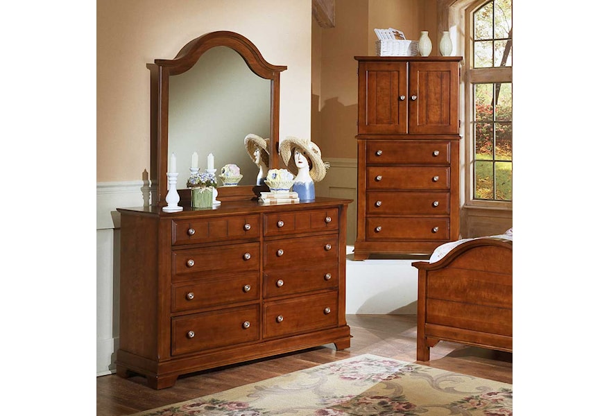 Vaughan Bassett Cottage Double Dresser And Mirror Dunk Bright