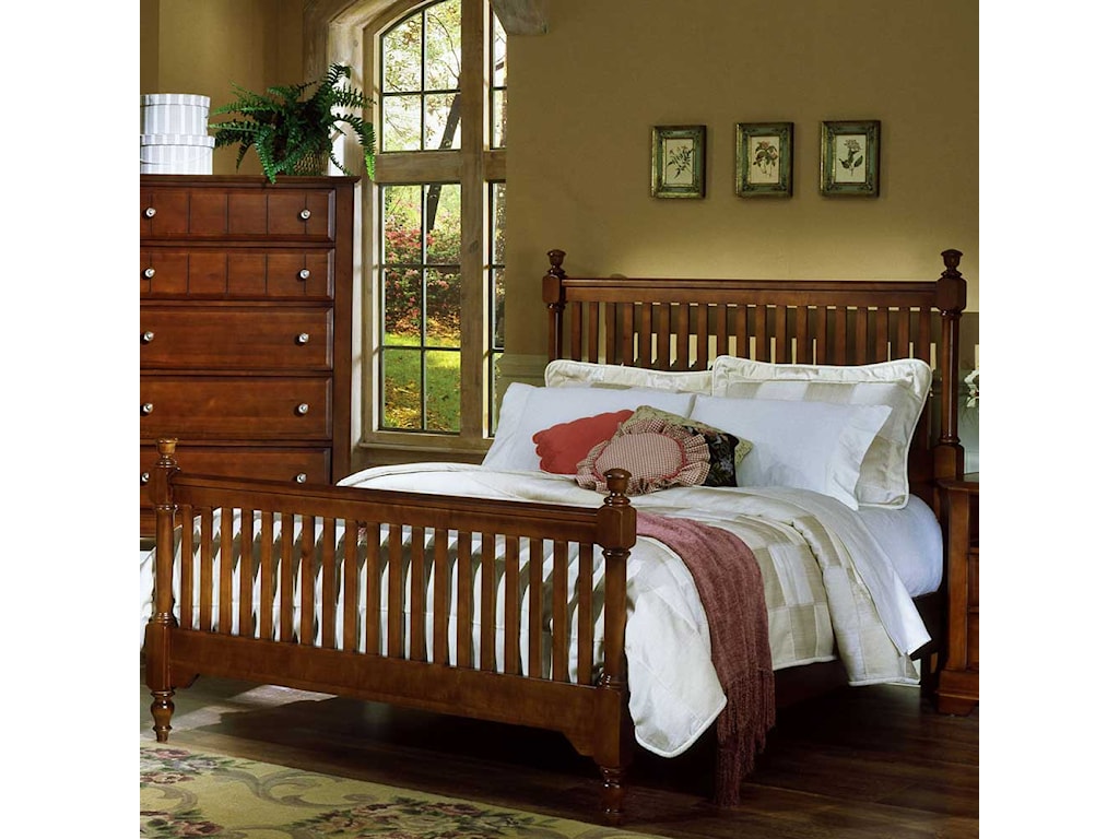 Cottage Queen Slat Poster Bed By Vaughan Bassett At Turk Furniture