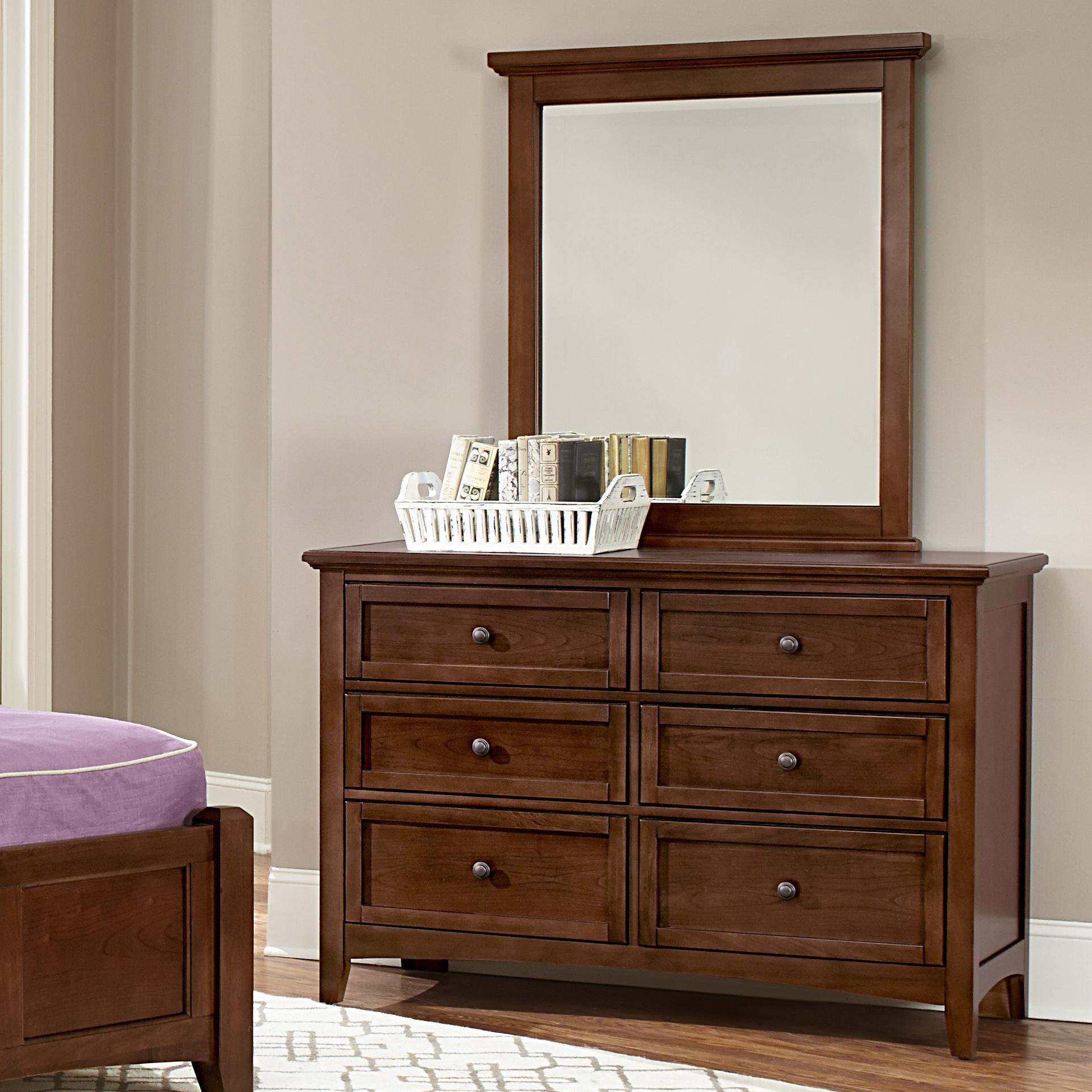 Vaughan Bassett Bonanza Double Dresser Small Landscape Mirror Wayside Furniture Dresser Mirror Sets