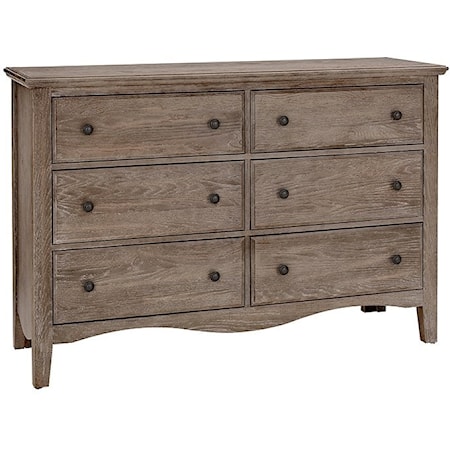 Vaughan Bassett Casual Retreat 000000763700 Relaxed Vintage 6 Drawer Dresser Gill Brothers Furniture Dressers