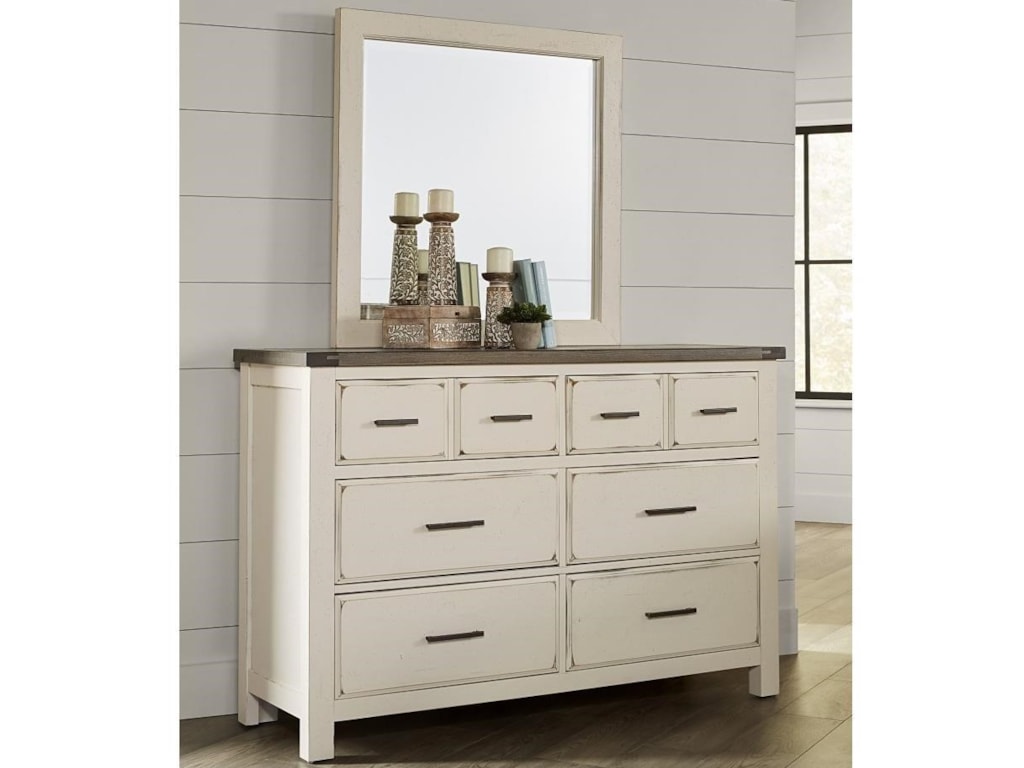 Vaughan Bassett Chestnut Creek Relaxed Vintage Solid Wood 6 Drawer