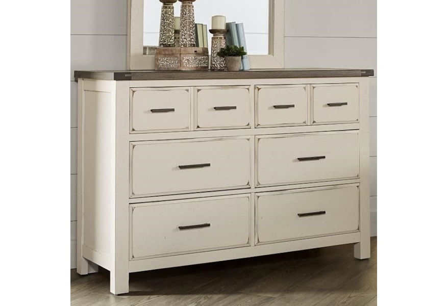 Vaughan Bassett Chestnut Creek Relaxed Vintage Solid Wood 6 Drawer