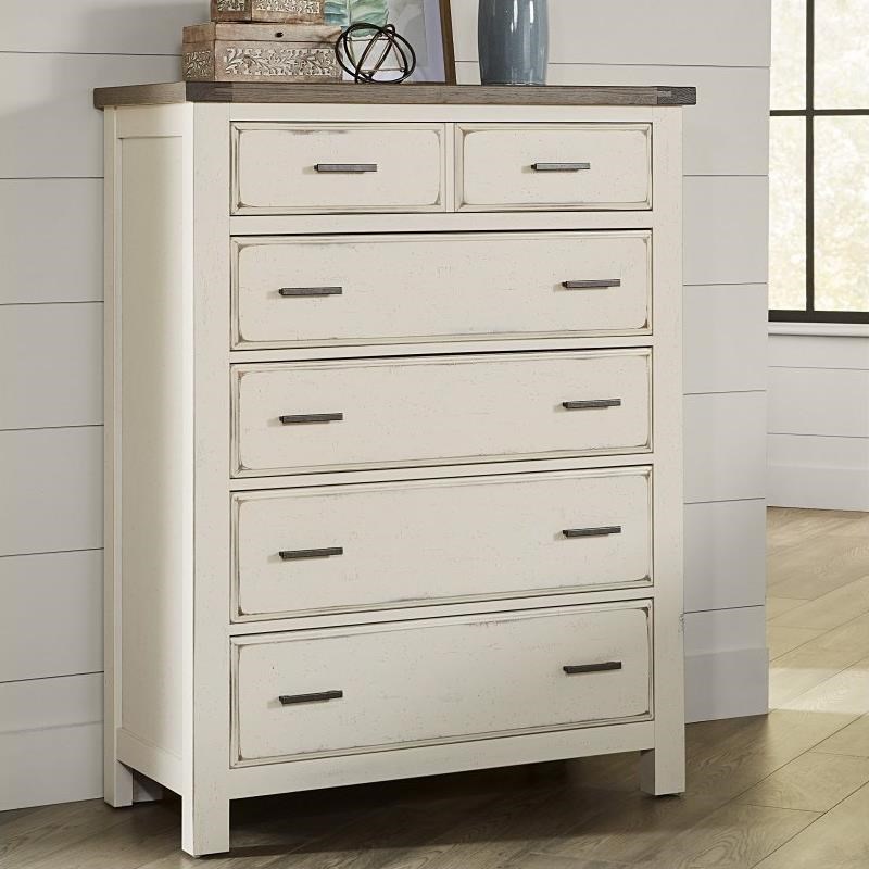 Vaughan Bassett Chestnut Creek Relaxed Vintage Solid Wood 5 Drawer