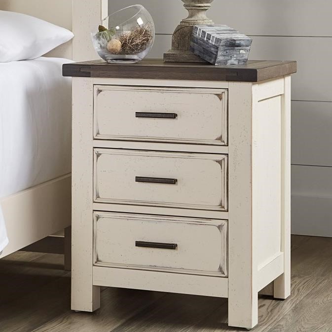 Vaughan Bassett Chestnut Creek Relaxed Vintage Solid Wood 3 Drawer