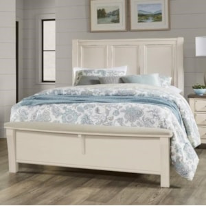 Vaughan Bassett Chestnut Creek Relaxed Vintage Solid Wood Queen Panel Bed With Bench Footboard Becker Furniture Panel Beds