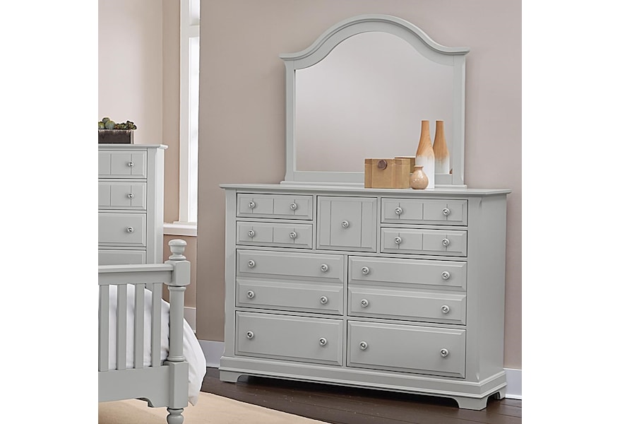 Vaughan Bassett Cottage Triple Dresser And Mirror Dunk Bright