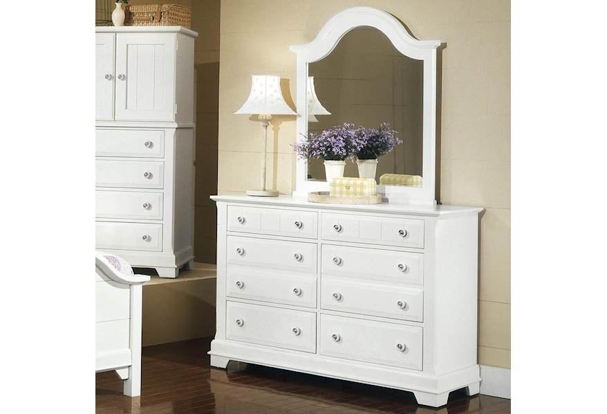 Vaughan Bassett Cottage Double Dresser And Mirror Dunk Bright