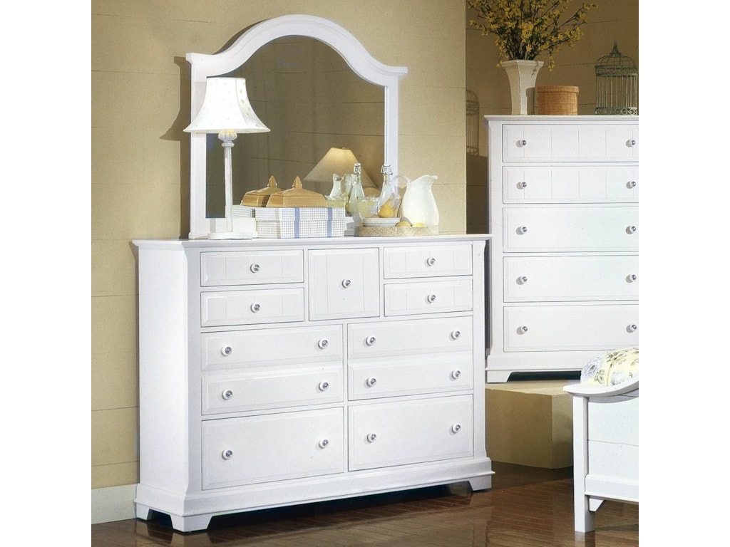 Vaughan Bassett Cottage Triple Dresser And Mirror Wayside