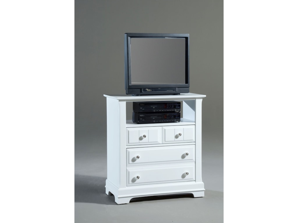 Vaughan Bassett Cottage Media Cabinet 2 Drawers Open Shelf