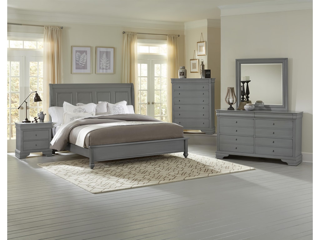 Vaughan Bassett VersaillesQueen Sleigh Platform Bed