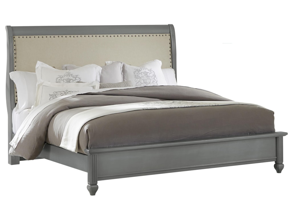 Vaughan bassett french markettwin bed w upholstered headboard
