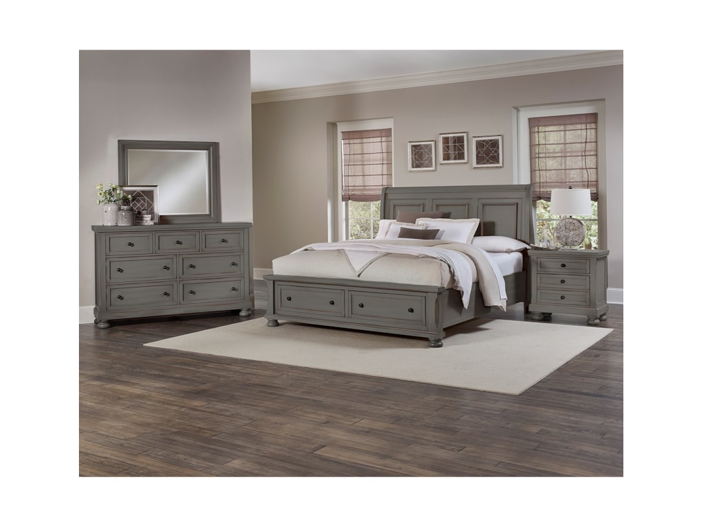 Vaughan Bassett ReflectionsQueen Storage Bed with Sleigh Headboard