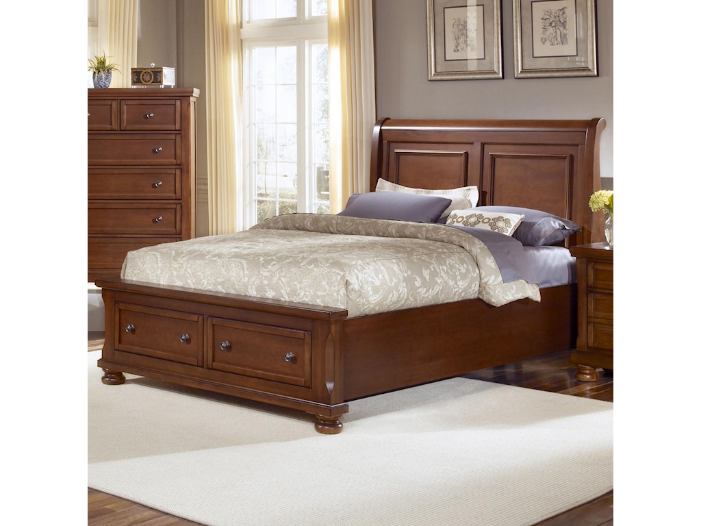 Vaughan Bassett Reflections King Storage Bed With Sleigh Headboard