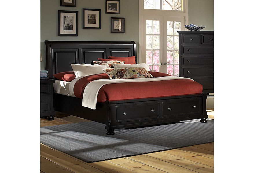 Vaughan Bassett Reflections Queen Storage Bed With Sleigh