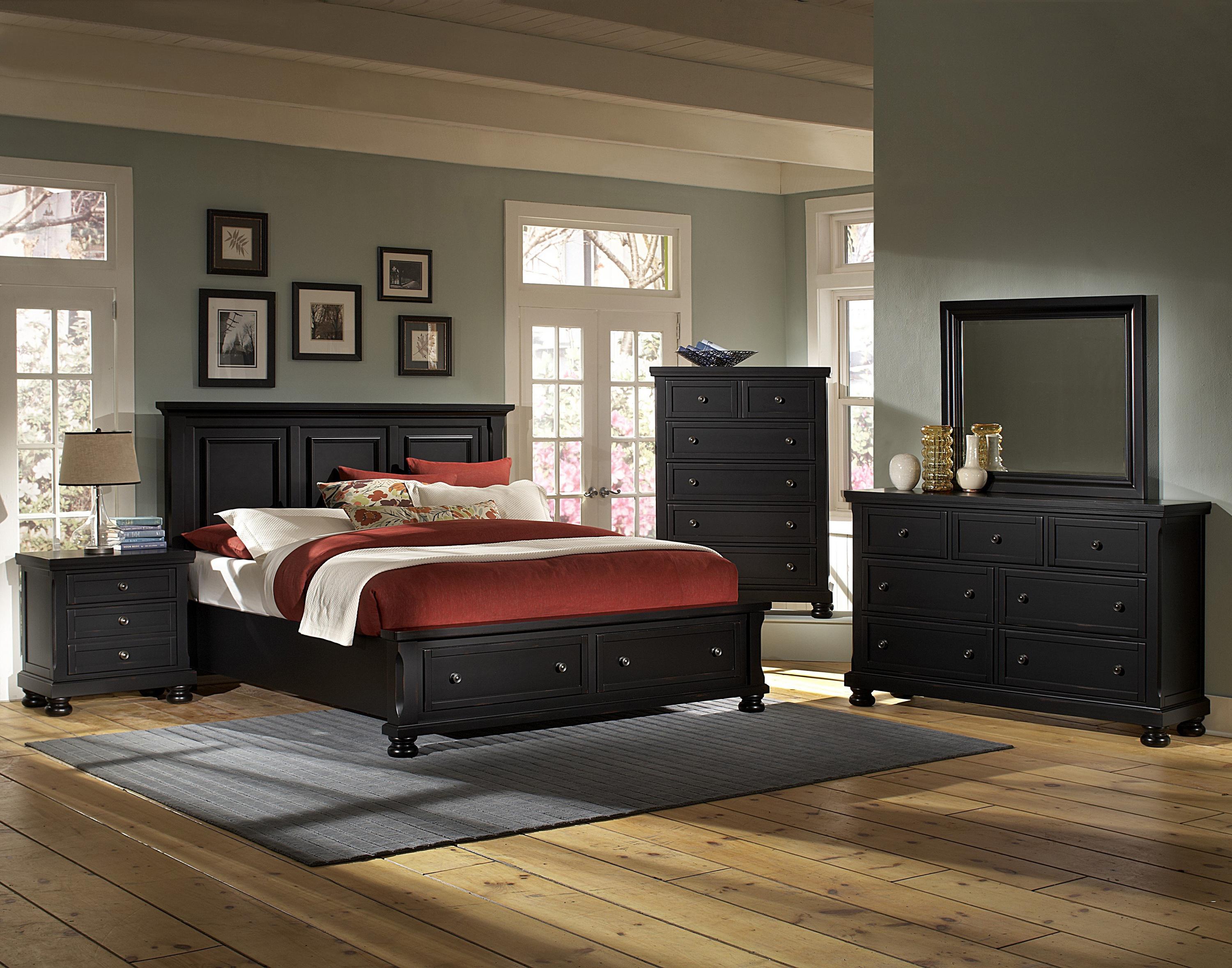 Vaughan Bassett Reflections Queen Storage Bed With Mansion