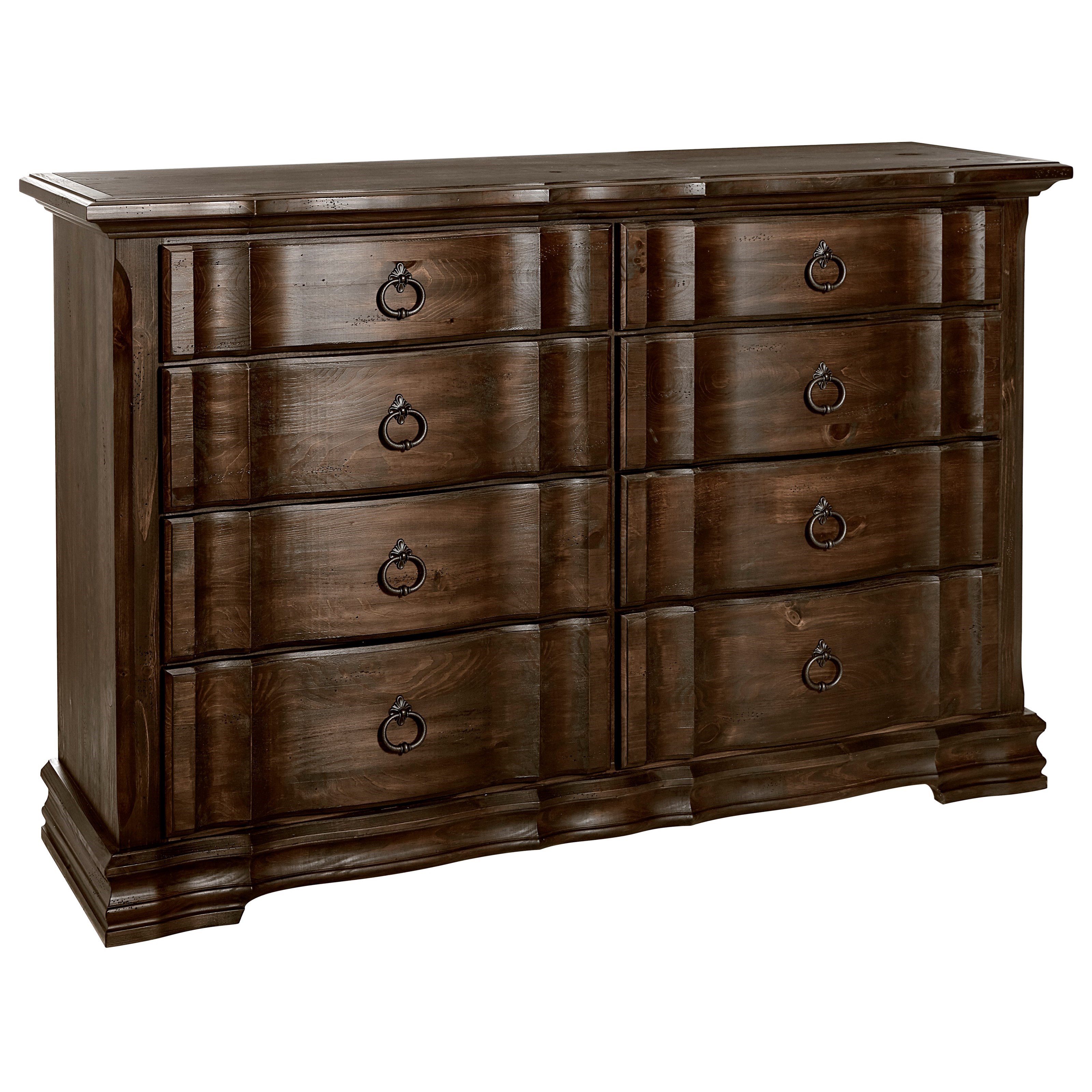 Vaughan Bassett Rustic Hills Cottage Style Dresser 8 Drawers