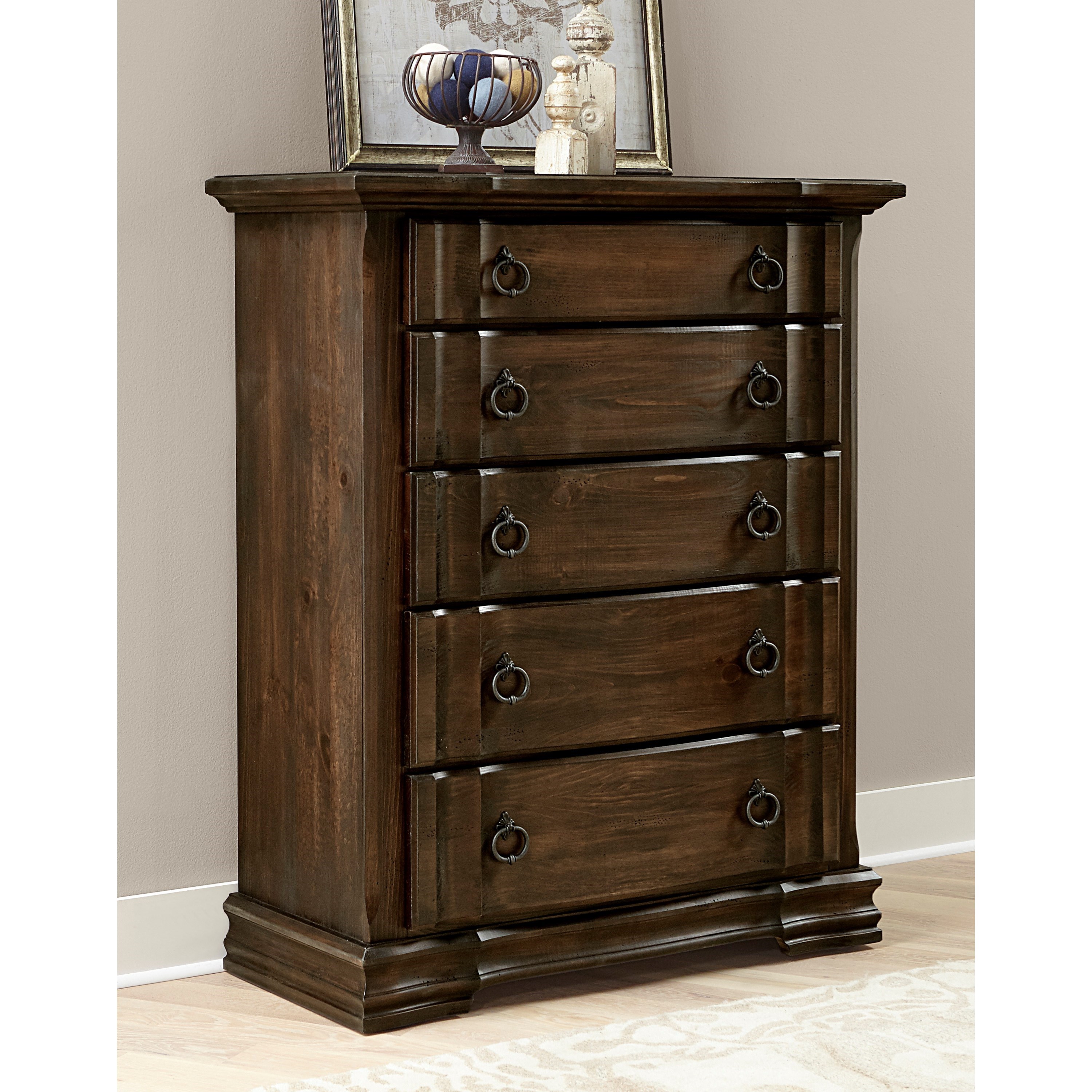 Vaughan Bassett Rustic Hills Cottage Style 5 Drawer Chest